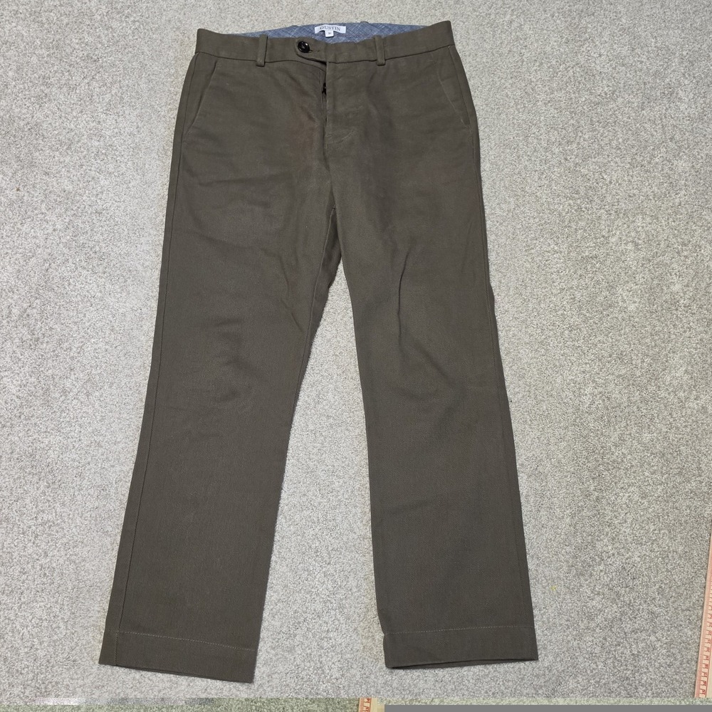 Gustin Mens Superheavy Chino Pants #218 Olive Sz 31 (31x28) Button Fly Preppy